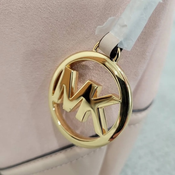 Michael Kors - Nicole Medium Leather Shoulder Bag - Ballet - Picture 4 of 12